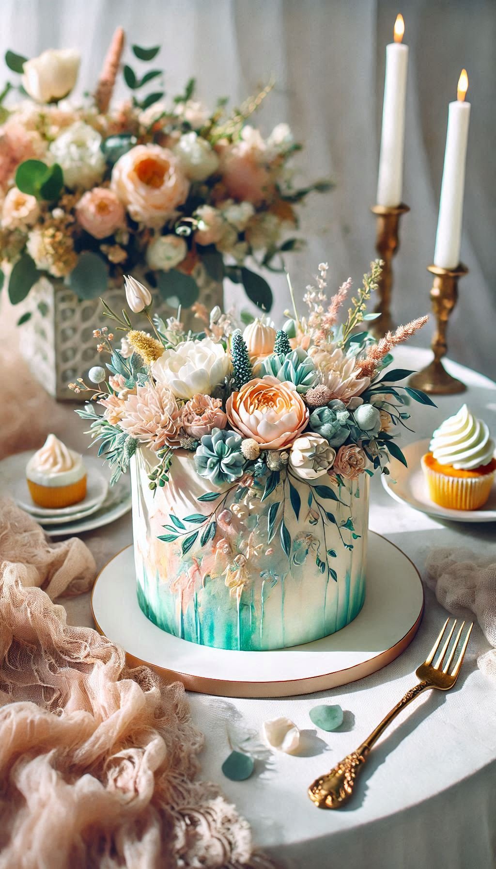 Turn your wedding cake into a work of art with watercolor-style frosting in dreamy, romantic shades. Almost too beautiful to eat—almost!