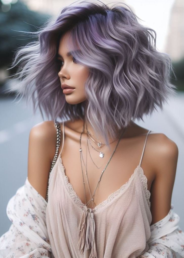 Ashy lavender hair: because who says fairytale vibes are only for storybooks? Embrace the enchantment with this stunning hue!