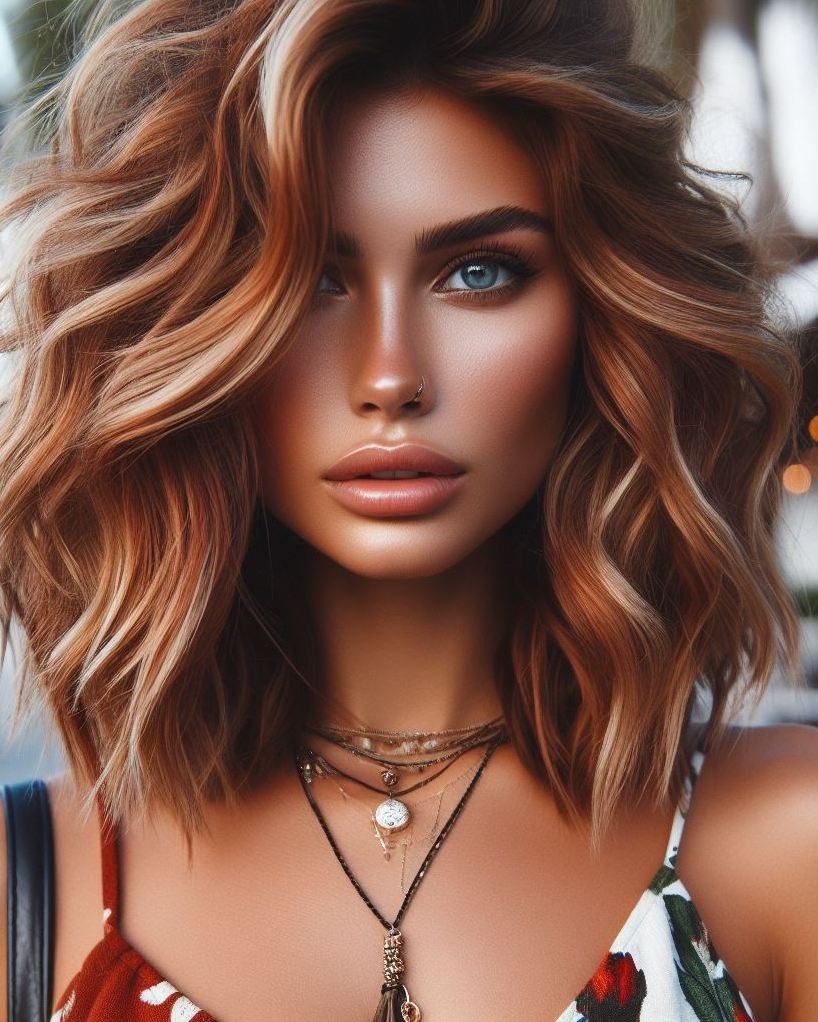 Turn up the heat with copper blonde highlights! This fiery combo is ideal for those who love a mix of sophistication and boldness in their hairstyle.