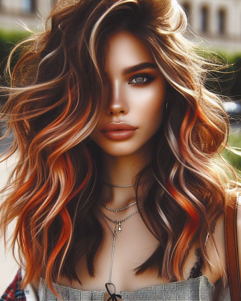 Ready to shine? Copper brown highlights are your ticket to a vibrant, sun-kissed glow that’s simply irresistible!