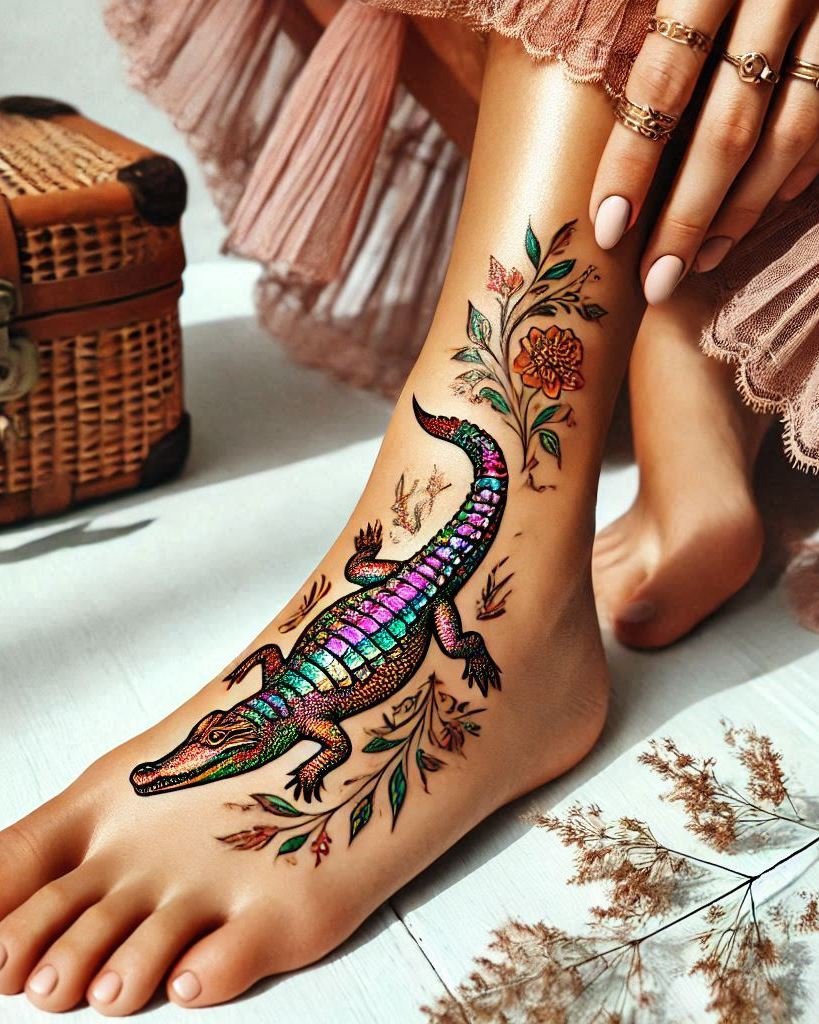 Looking for a tattoo that stands out? Crocodile-themed ink is your answer. Fierce, bold, and undeniably cool!
