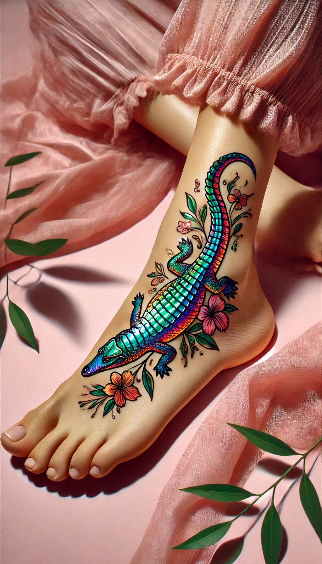 Let your tattoo do the talking with a crocodile design. Perfect for those who aren't afraid to embrace their wild side!