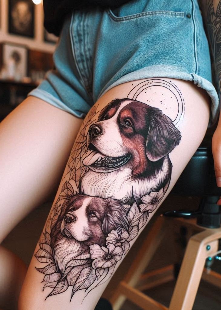 Furever Faithful: 70+ Dog Tattoos That Are Woof-Worthy! | Pocoko For the girl whose heart belongs to her dog, these tattoos are the perfect tribute. Get inked with a design that’s as unique as the love between you and your furry friend!