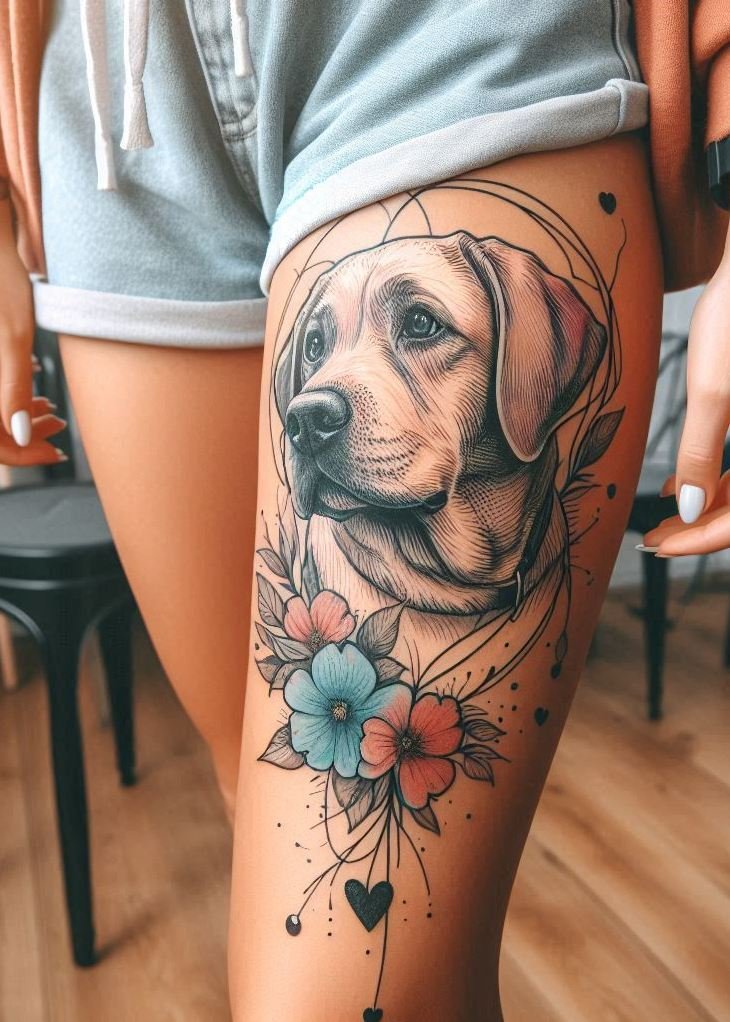 Furever Faithful: 70+ Dog Tattoos That Are Woof-Worthy! | Pocoko You and your dog are a team, so why not celebrate that with a tattoo? These dog tattoos for girls will have you showing off your love in a fun, creative way – and it’ll last longer than any fetch session!