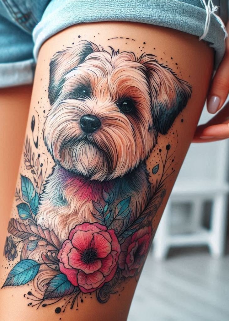 Furever Faithful: 70+ Dog Tattoos That Are Woof-Worthy! | Pocoko Your dog is the real MVP – and these tattoos for girls are a beautiful, inky tribute to that endless loyalty. Whether it’s a playful design or a heartwarming portrait, these tattoos are guaranteed to steal hearts!