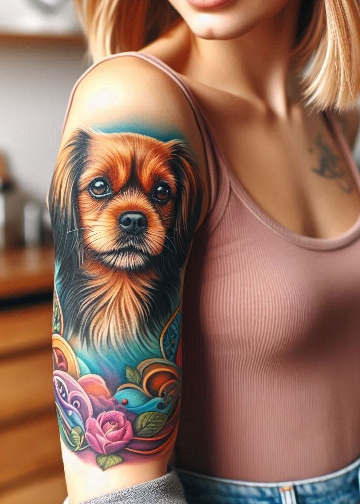 Furever Faithful: 70+ Dog Tattoos That Are Woof-Worthy! | Pocoko Who let the dogs ink? These dog tattoos are perfect for the bold and playful girl.