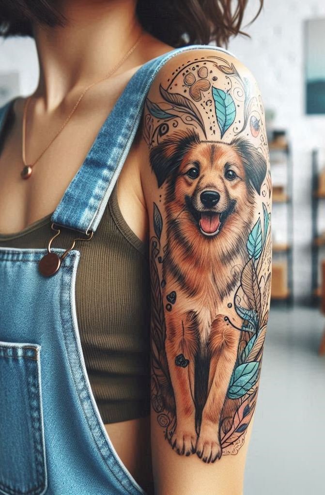 Furever Faithful: 70+ Dog Tattoos That Are Woof-Worthy! | Pocoko Say bow-wow to boring tattoos and hello to these vibrant dog designs tailored for girls.
