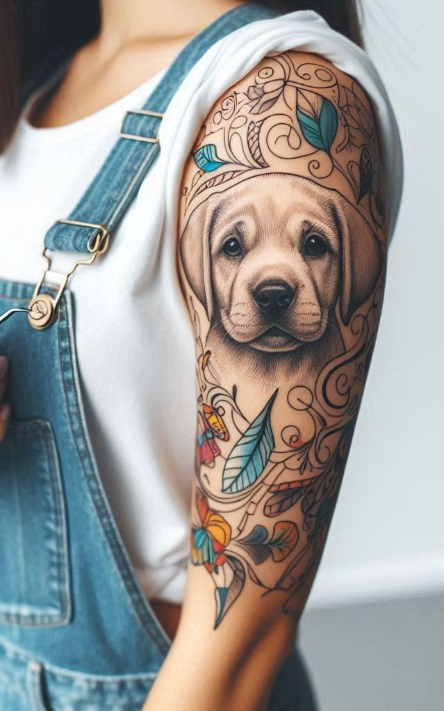 Furever Faithful: 70+ Dog Tattoos That Are Woof-Worthy! | Pocoko These dog tattoos for girls are so fetching, you’ll want to get inked right now.