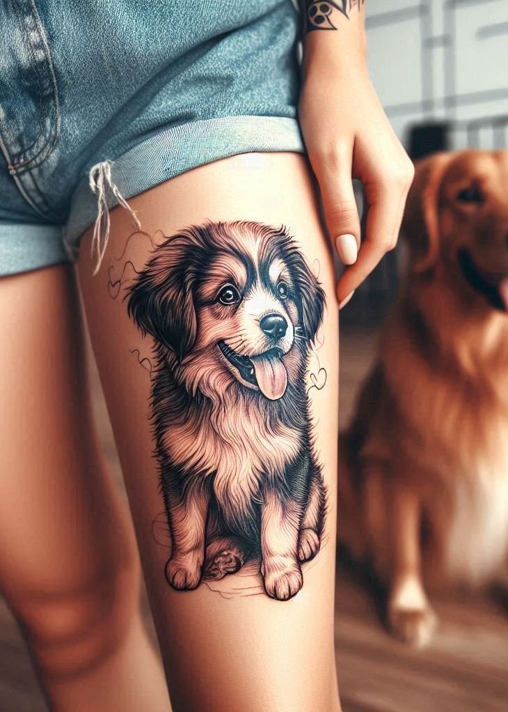 Furever Faithful: 70+ Dog Tattoos That Are Woof-Worthy! | Pocoko Obsessed with your four-legged bestie? These dog tattoos for girls are a permanent reminder of your unbreakable bond. Prepare for cuteness overload.
