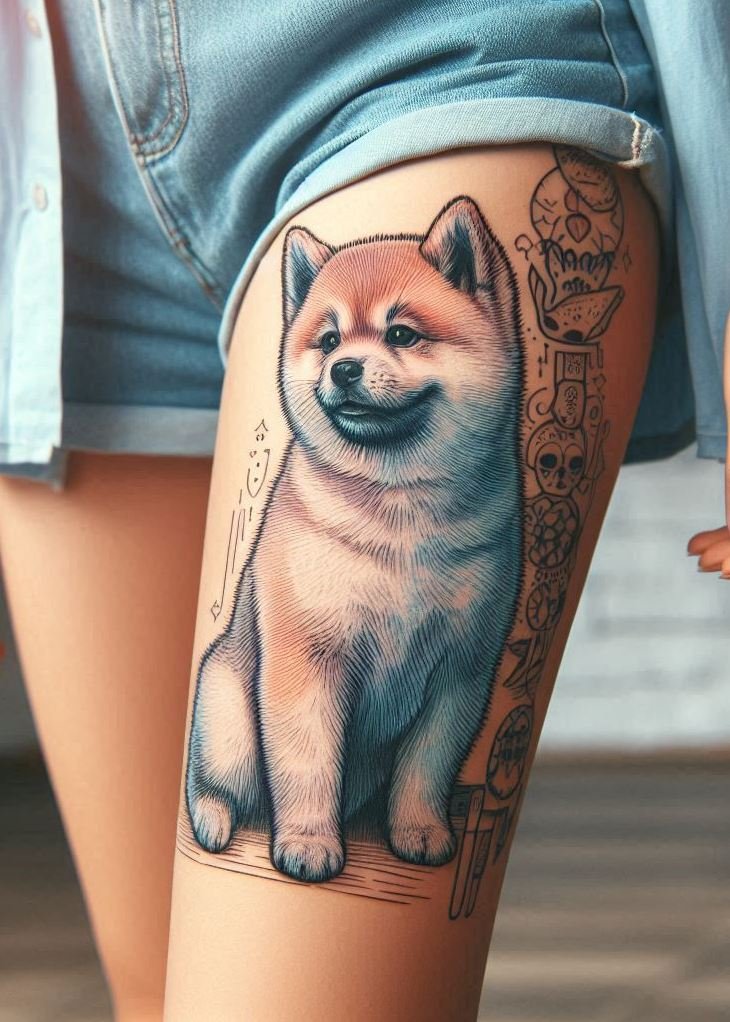 Furever Faithful: 70+ Dog Tattoos That Are Woof-Worthy! | Pocoko Dog Tattoos for Girls: Because every dog mom deserves a little ink to celebrate her furry child. These designs are simply paw-some.