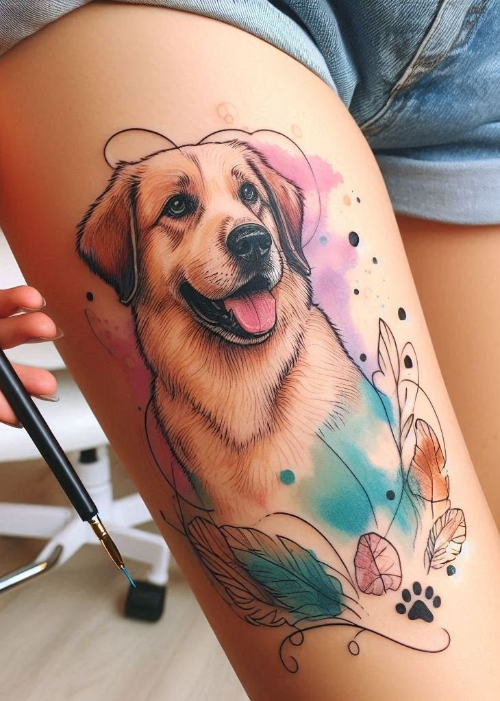 Furever Faithful: 70+ Dog Tattoos That Are Woof-Worthy! | Pocoko Dog Tattoos for Girls: Celebrate the bond you share with your canine companion with these adorable and unique tattoo ideas.