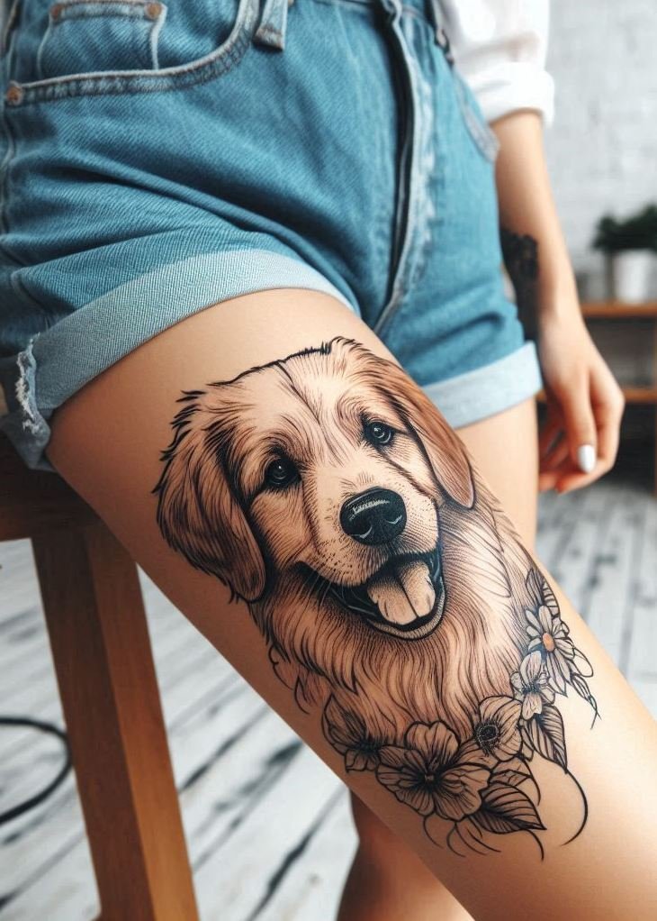 Furever Faithful: 70+ Dog Tattoos That Are Woof-Worthy! | Pocoko For girls who can’t imagine life without their dog by their side, these tattoos are a paw-sitive way to wear your love on your sleeve (literally). Get inked and let your dog’s spirit shine!