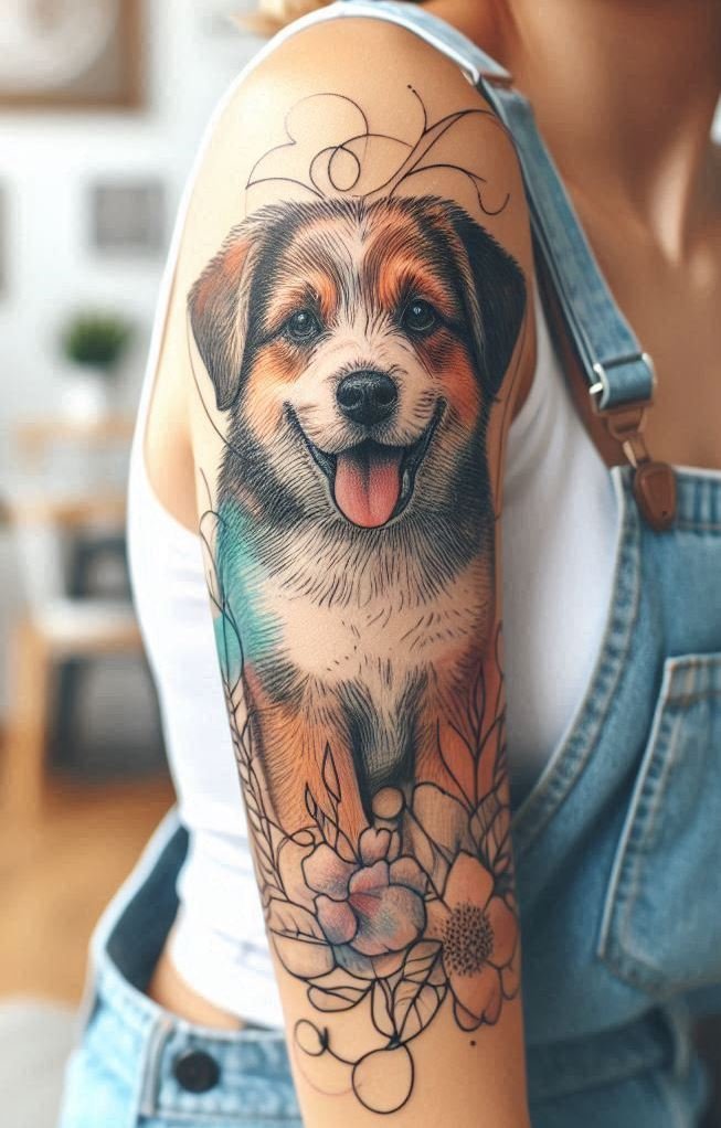 Furever Faithful: 70+ Dog Tattoos That Are Woof-Worthy! | Pocoko Turn your puppy love into permanent art with these stylish dog tattoos perfect for any girl.