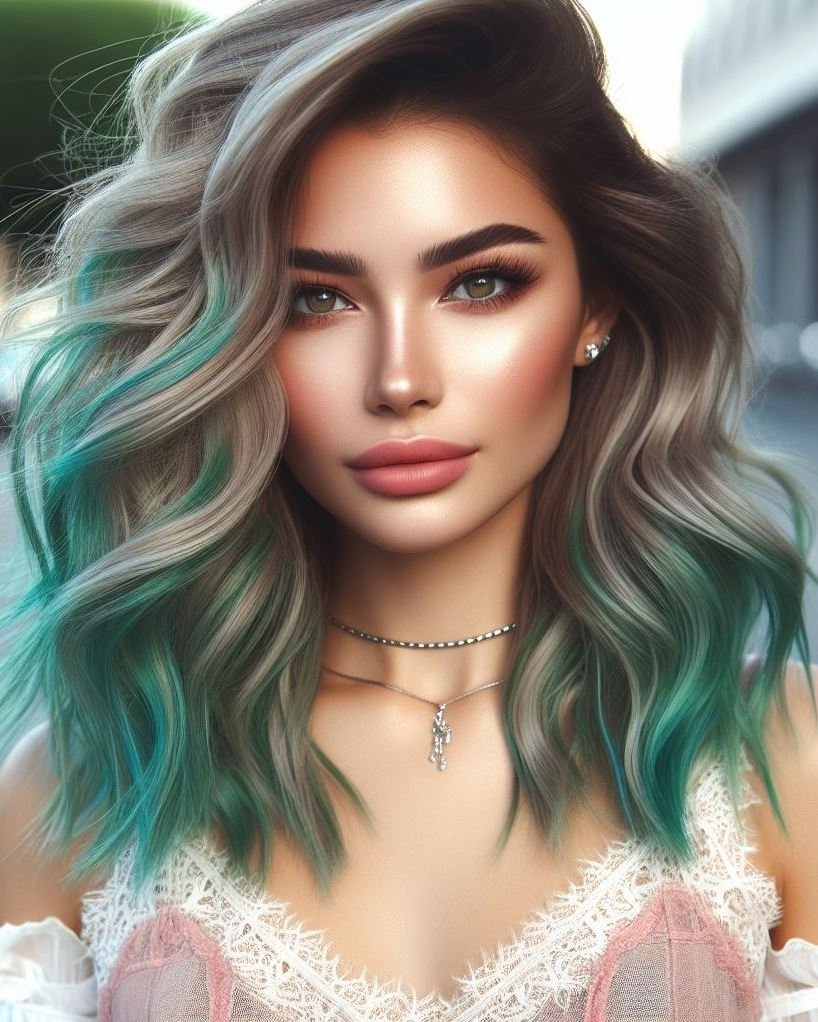 Emerald green hair: because who wouldn’t want to channel their inner mermaid? Bold, beautiful, and utterly enchanting!