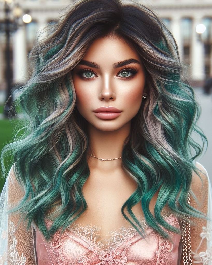 Turn heads with emerald green hair! This stunning shade brings a touch of nature's magic to your look, perfect for a daring transformation.