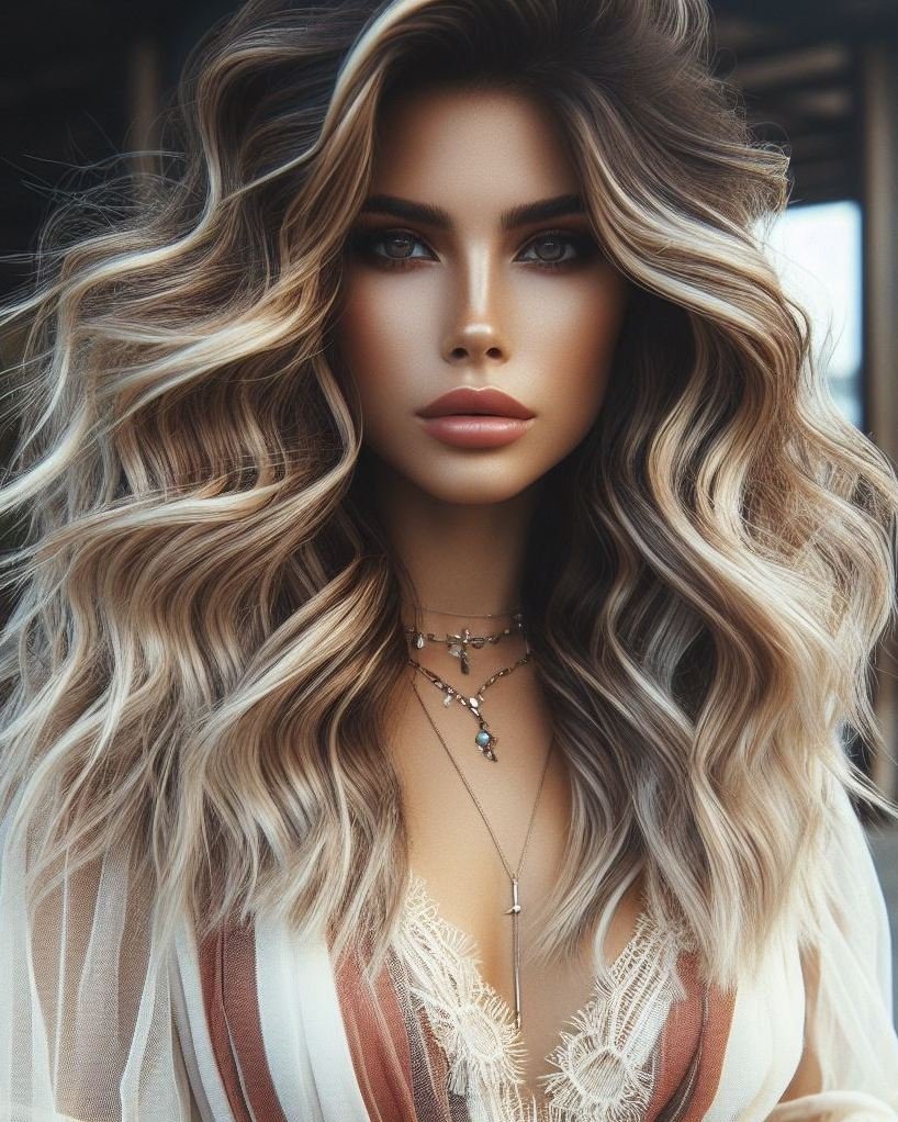 Turn heads with golden blonde hair! This stunning hue adds a touch of elegance and sparkle to your everyday style.