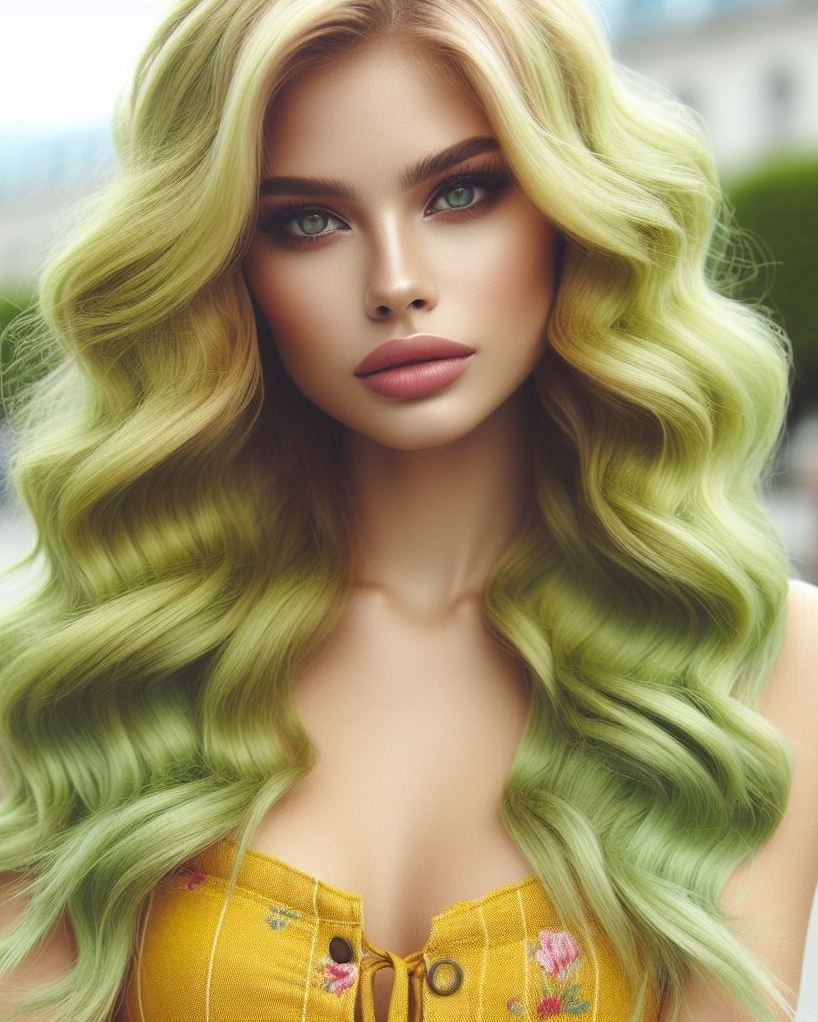 Why blend in when you can stand out with lemon green hair? This bold, refreshing shade is sure to make you the center of attention. Hair Color Inspirations