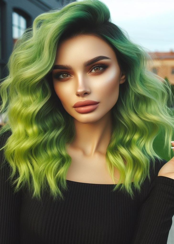 Lemon green hair: where fun meets fabulous. Ready to embrace this vibrant, fresh look? Your hair will thank you!
