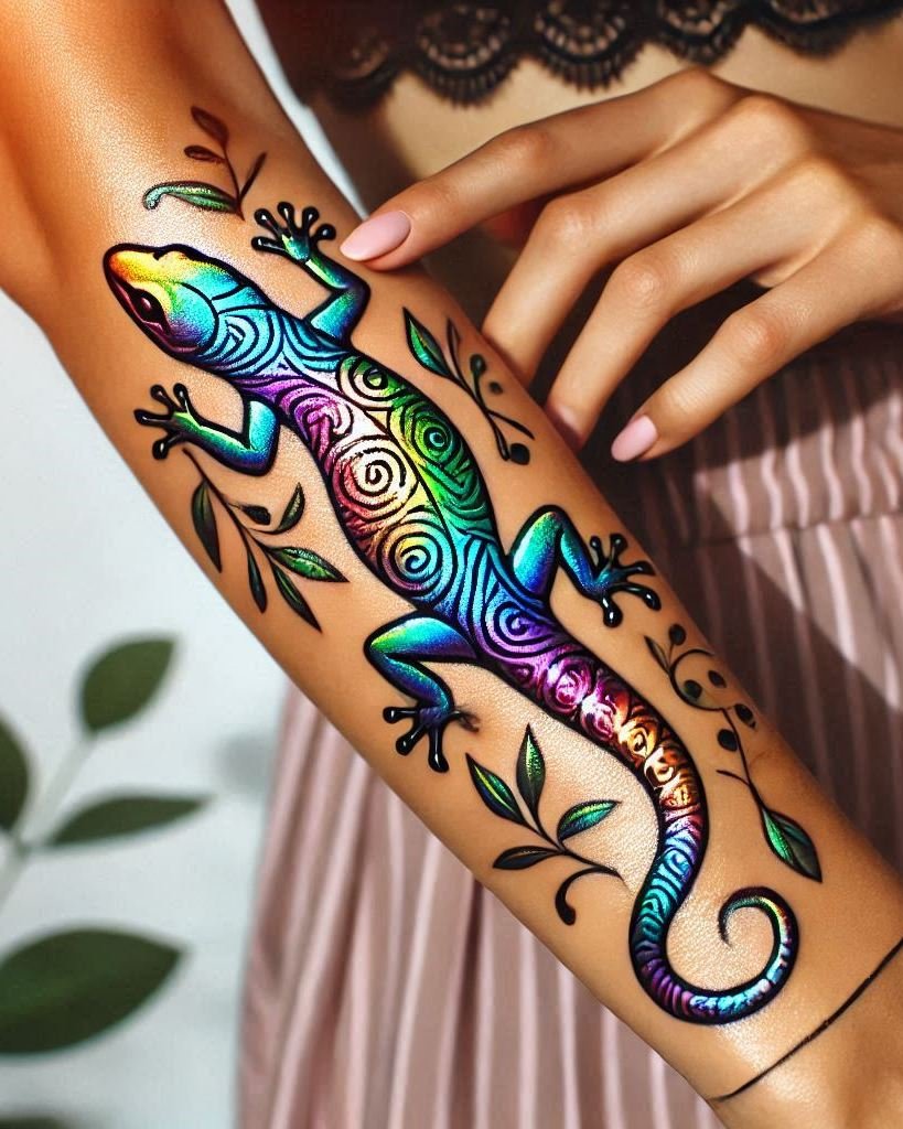 Show off your adventurous side with a lizard tattoo. These designs are perfect for those who love to stand out!