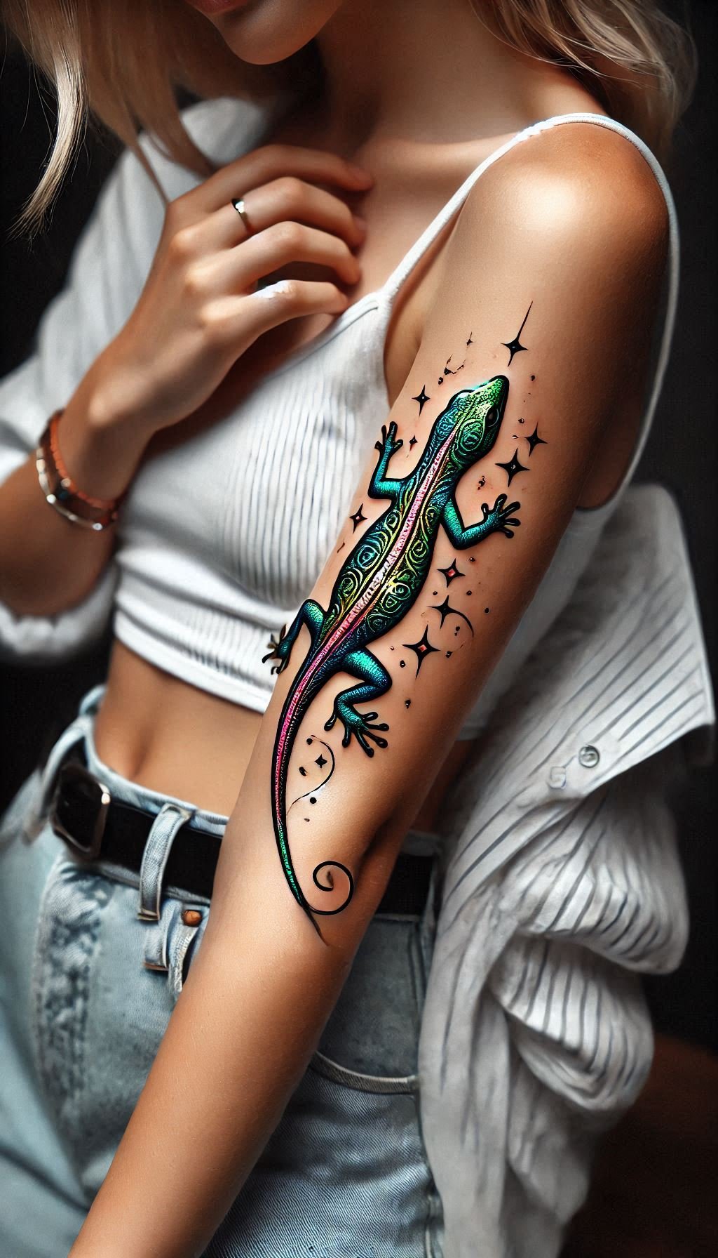 Celebrate the beauty of reptiles with a lizard-themed tattoo. Perfect for anyone looking to add a touch of wild elegance to their skin!