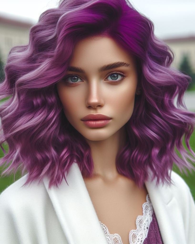 Add a touch of magic to your locks with magenta purple hair! This enchanting shade is perfect for a daring and playful style.