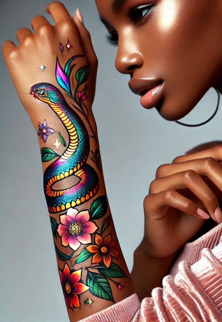 Snake tattoos: the perfect blend of elegance and fierceness. Show off your love for these magnificent creatures with bold ink!