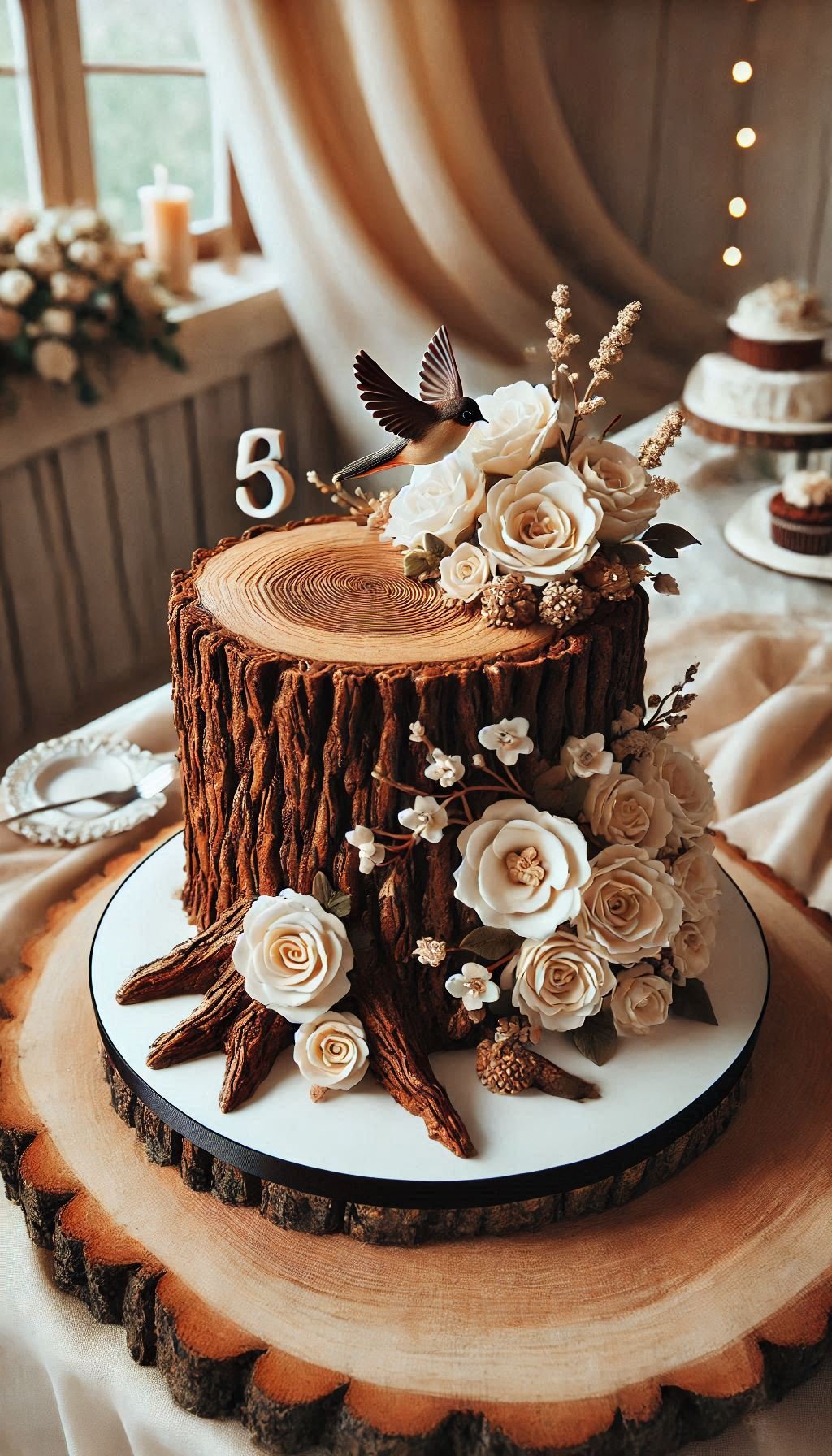 Add a touch of woodland magic to your special day with a tree stump cake! It's a rustic wedding cake straight from the forest.