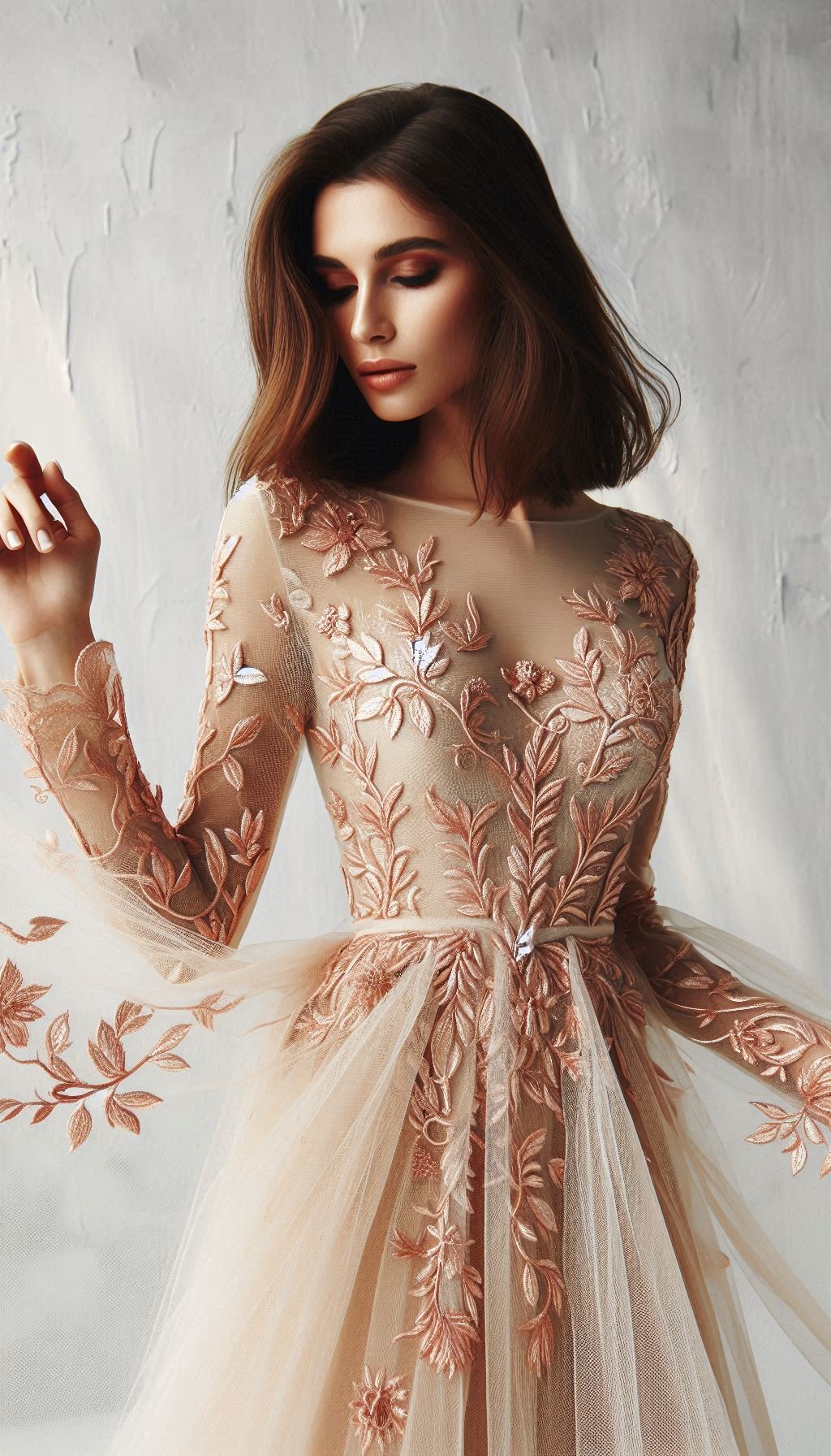 105 Enchanting Floral Lace Embroidered Dress Ideas | Pocoko Ready to bloom? This peach floral lace embroidered dress brings out the romantic in you, with its delicate and enchanting design.
