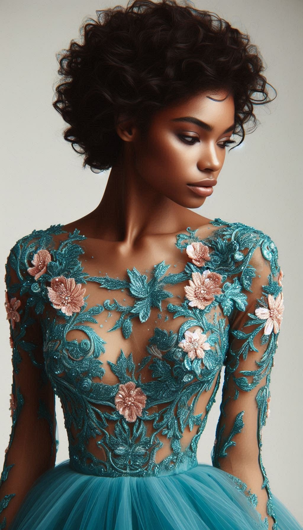 105 Enchanting Floral Lace Embroidered Dress Ideas | Pocoko Teal and pink make a stunning pair in this floral lace embroidered dress. Ready to dazzle with this enchanting combination?