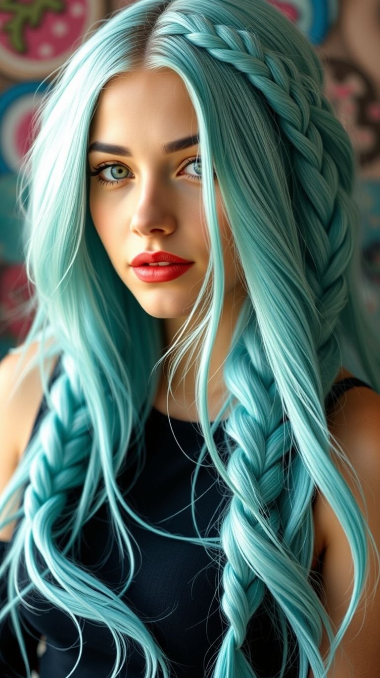 Bring the ocean to your locks with aqua-colored braids! A look that’s refreshingly unique and undeniably fabulous.