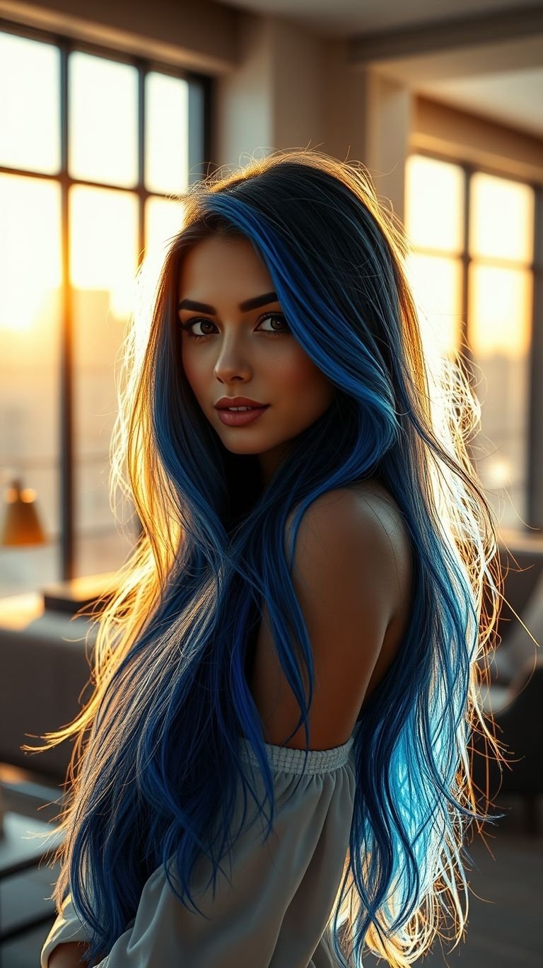Hair Color Inspirations: 100+ Daring Must-Have Shades That Shine | Pocoko Channel your inner mermaid with gorgeous blue long hair! A look that’s pure magic, straight out of a fairytale.
