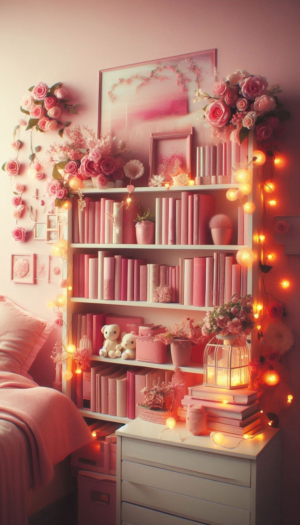 Want to add a little pink magic to your bookshelf? From blush-toned shelves to cute pink decor accents, this room transformation is perfect for any book lover who enjoys reading in a space that feels as cozy as a good novel.