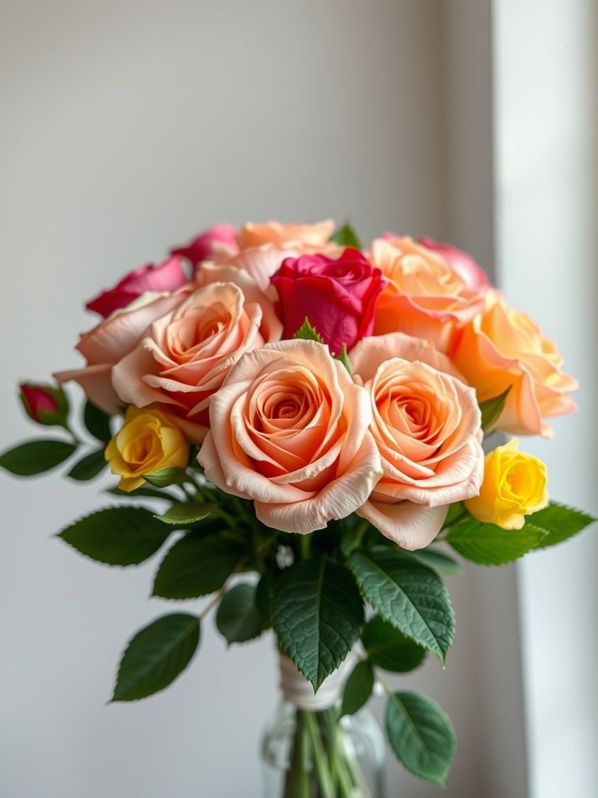 Transform any space into a floral wonderland with a gorgeous bouquet of pink roses. They bring softness, tranquility, and a touch of elegance to your home, no matter where you place them.
