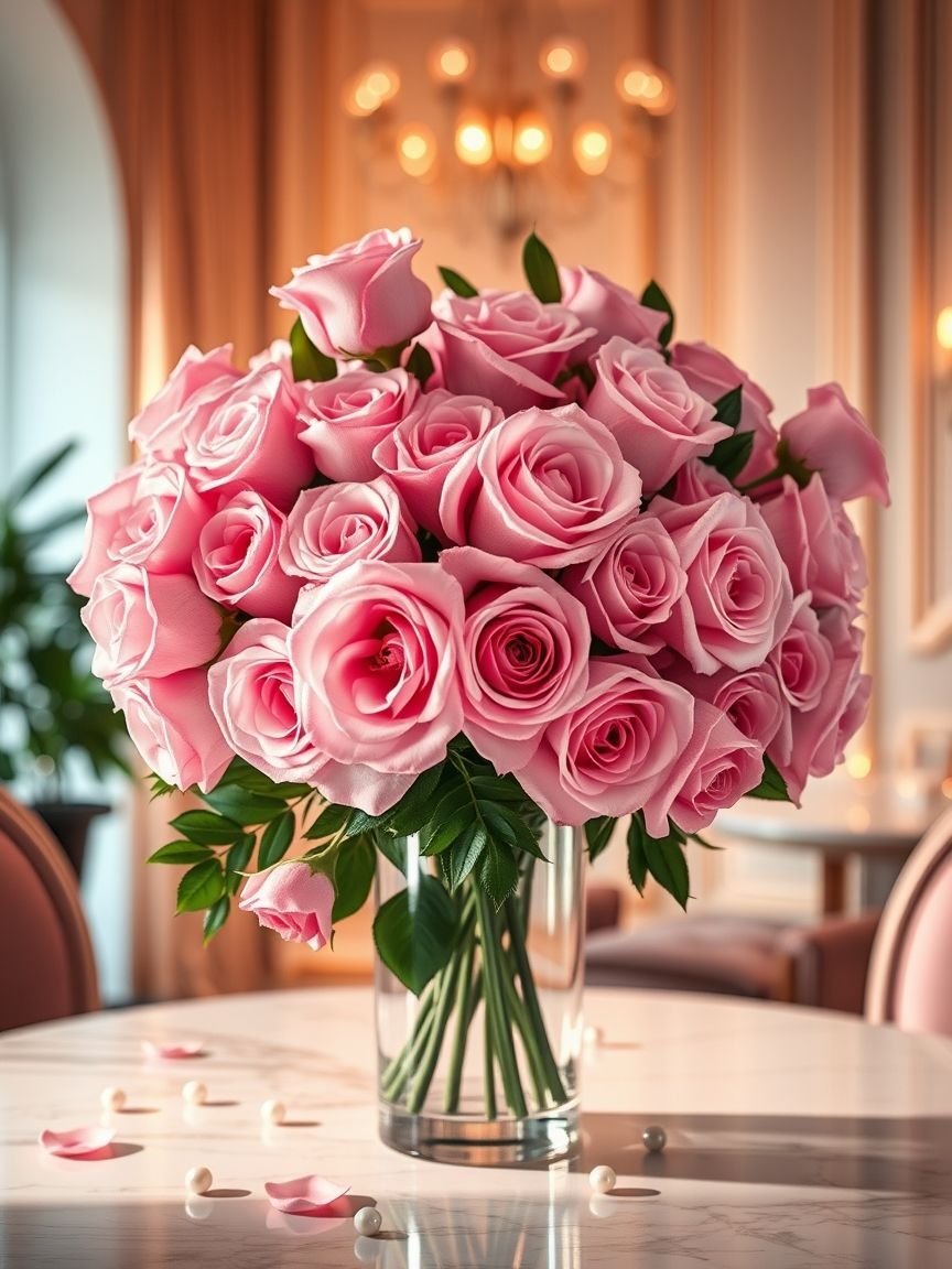 A pink rose bouquet is like a little piece of sunshine in bloom. Perfect for adding a soft, romantic vibe to any corner of your home, it’s a beautiful way to embrace nature's charm in your space.