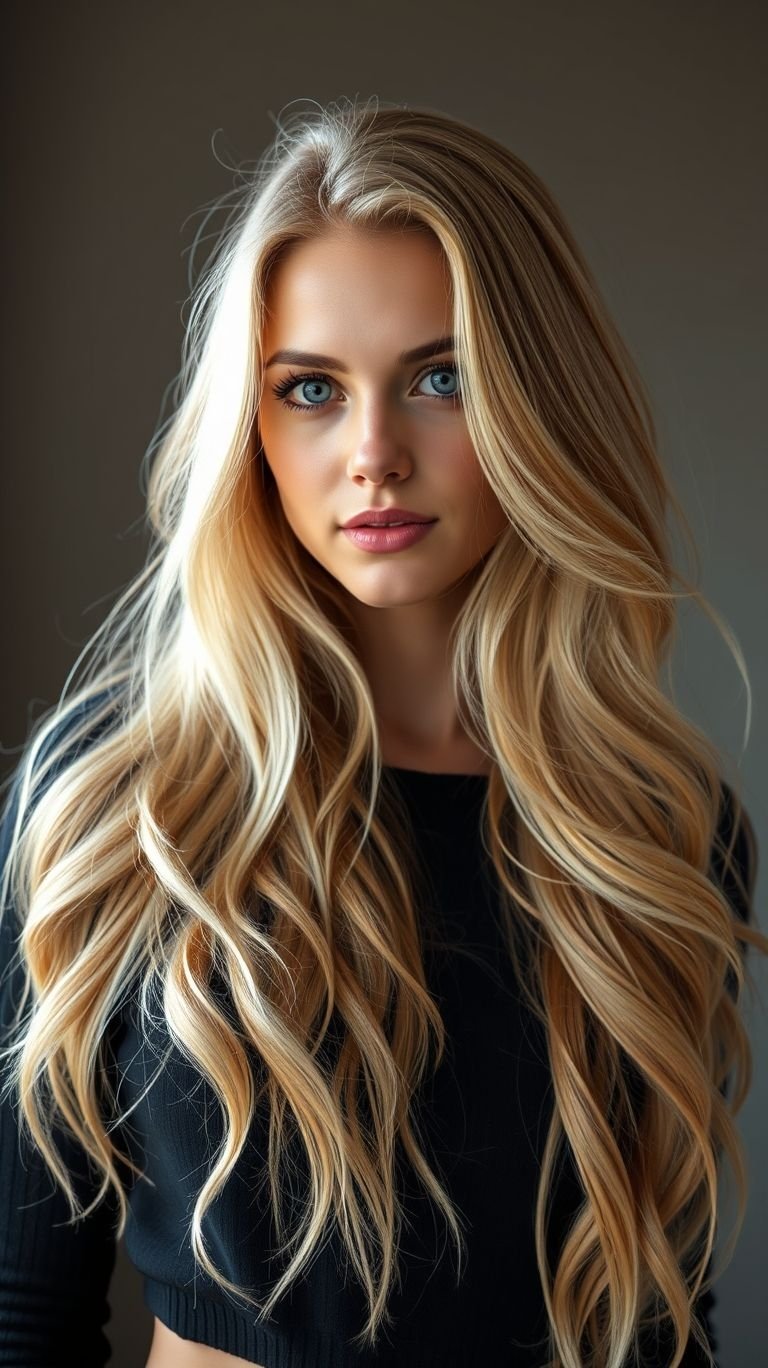 Hair Color Inspirations: 100+ Daring Must-Have Shades That Shine | Pocoko Classic blonde long hair is your ticket to timeless elegance. Light, luminous, and endlessly inspiring!