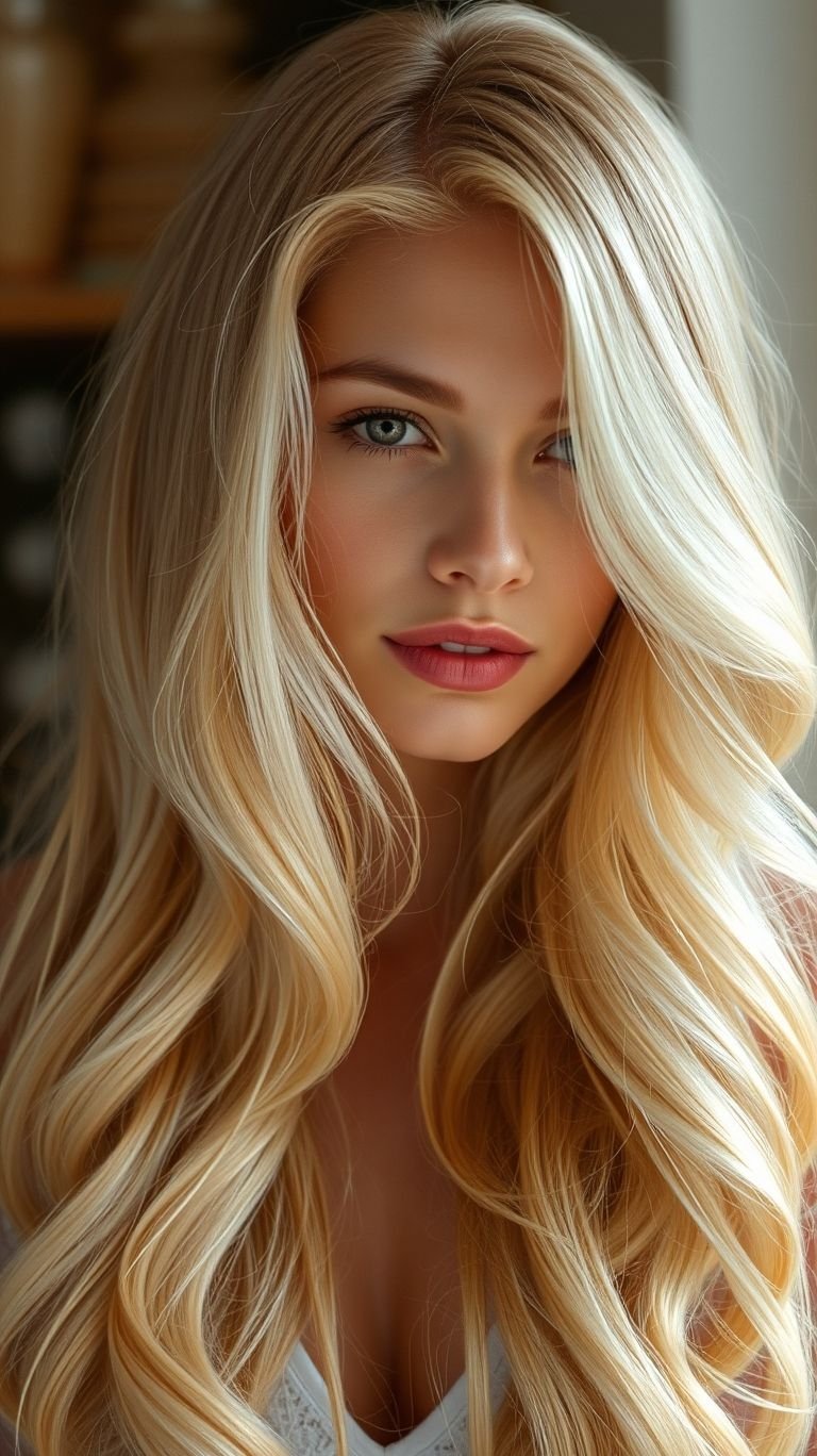 Hair Color Inspirations: 100+ Daring Must-Have Shades That Shine | Pocoko Channel your inner movie star with luscious long blonde locks. A classic look that never goes out of style!