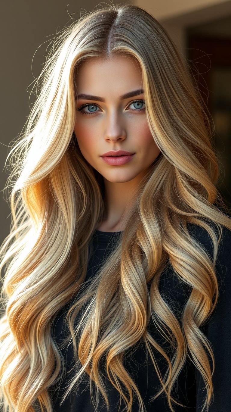 Hair Color Inspirations: 100+ Daring Must-Have Shades That Shine | Pocoko Bright, bold, and beautiful! Classic blonde long hair is a timeless trend that embodies pure sophistication.