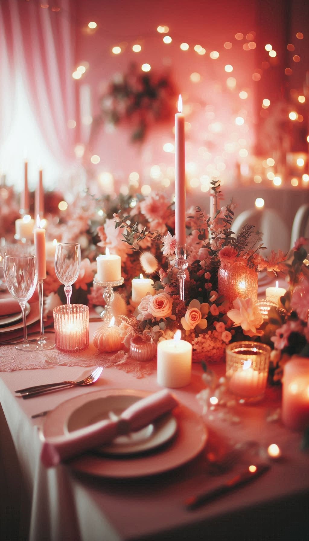 For those who like their dinners served with a side of elegance, a pink aesthetic table setting is the way to go. Picture elegant pink plates, gorgeous glassware, and a vibe that’s both stylish and warm.