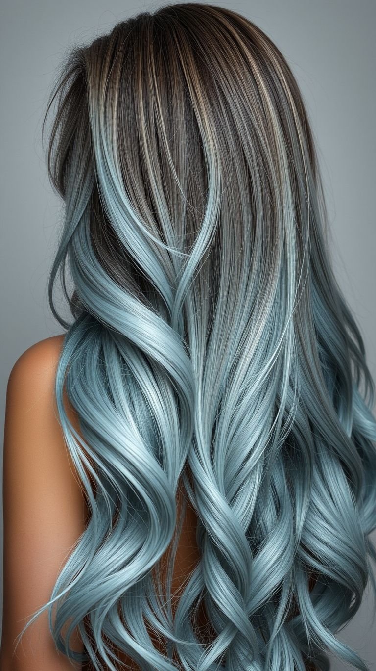 Hair Color Inspirations: 100+ Daring Must-Have Shades That Shine | Pocoko Who needs subtle when you can shine? Electric blue ombre long hair delivers a pop of drama and endless style inspiration.