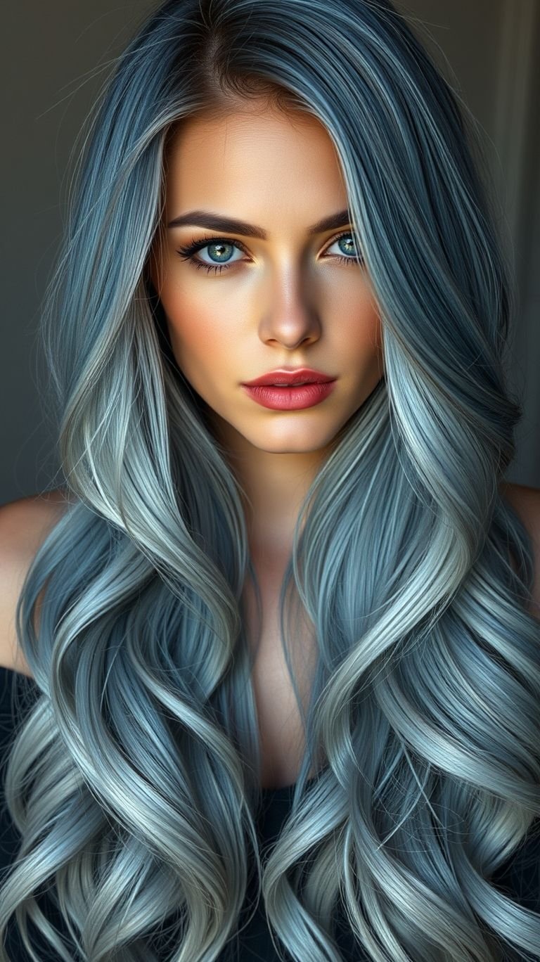 Hair Color Inspirations: 100+ Daring Must-Have Shades That Shine | Pocoko Step into the spotlight with electric blue ombre long hair! A gradient of vibrant hues that’s equal parts fierce and fun.
