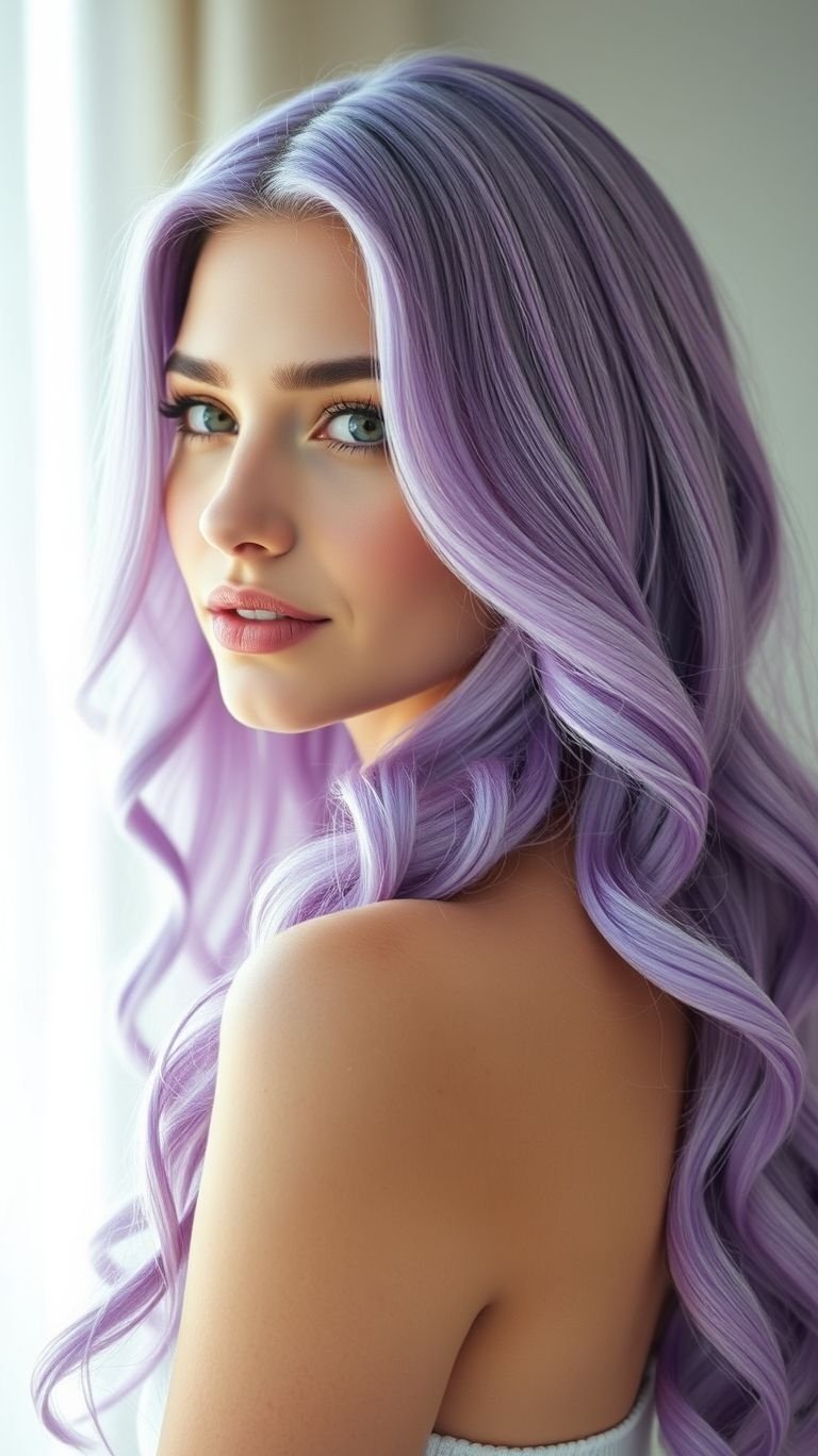 Hair Color Inspirations: 100+ Daring Must-Have Shades That Shine | Pocoko Lavender long hair: elegant enough for special occasions, playful enough for everyday fun. A win-win for color lovers!
