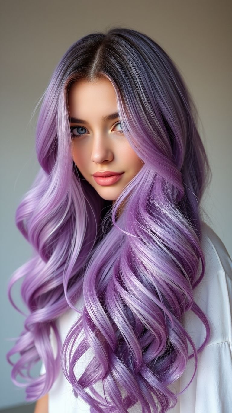 Hair Color Inspirations: 100+ Daring Must-Have Shades That Shine | Pocoko Add a subtle splash of color with lavender long locks! A dreamy shade that’s ideal for bold yet graceful transformations.