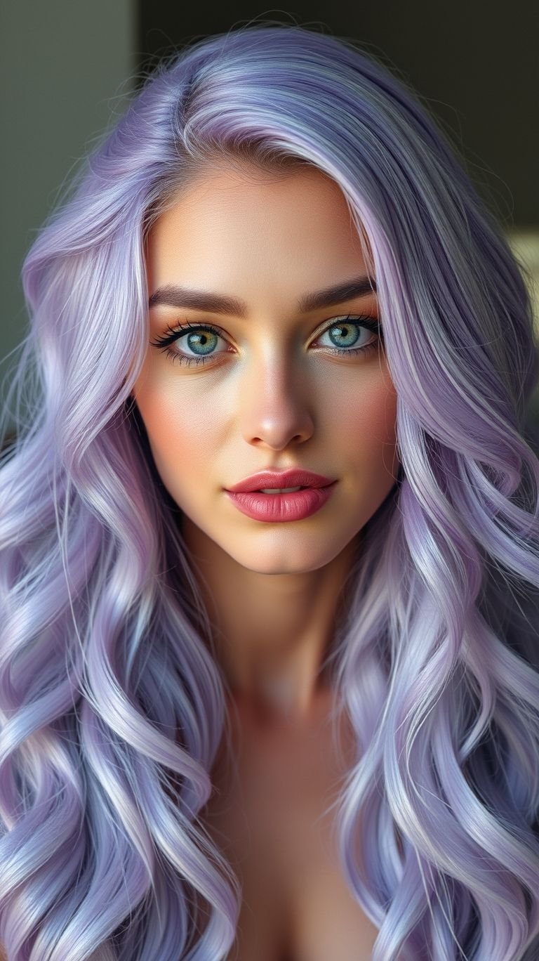 Hair Color Inspirations: 100+ Daring Must-Have Shades That Shine | Pocoko Lavender long hair: light, luminous, and endlessly enchanting. A shade that’s effortlessly whimsical yet seriously stylish!