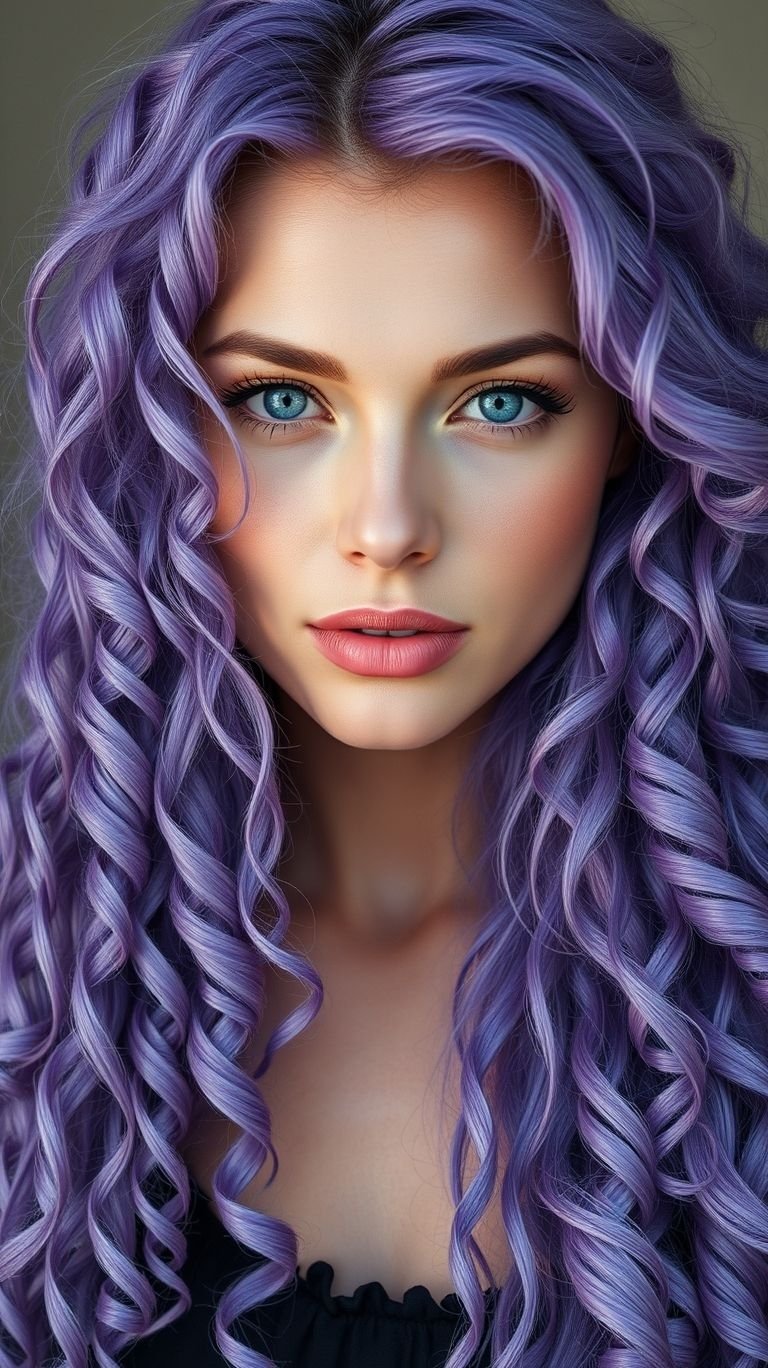 Hair Color Inspirations: 100+ Daring Must-Have Shades That Shine | Pocoko Say goodbye to boring hair and hello to lavender long locks! A touch of pastel magic for fashion-forward flair.