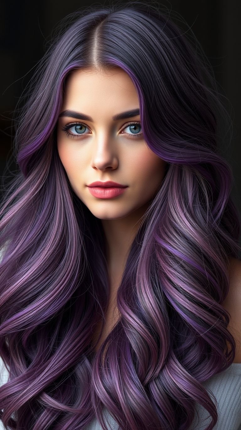 Hair Color Inspirations: 100+ Daring Must-Have Shades That Shine | Pocoko Soft, striking, and beautifully bold—lavender long hair is the ultimate way to embrace creativity and elegance.
