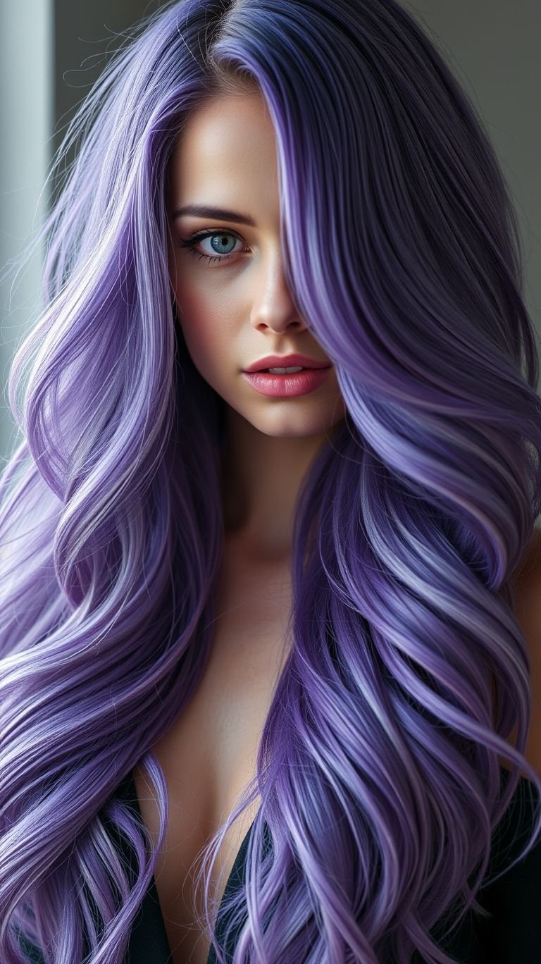 Hair Color Inspirations: 100+ Daring Must-Have Shades That Shine | Pocoko Channel fairy tale vibes with lavender long locks! This enchanting color is pure perfection for those who love whimsical style.