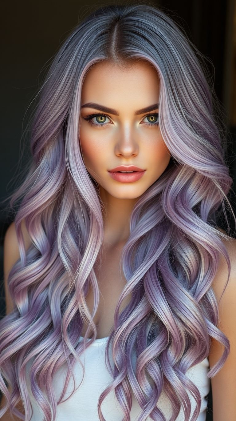 Hair Color Inspirations: 100+ Daring Must-Have Shades That Shine | Pocoko Long lavender hair is the ultimate blend of chic and unique. A look that’s effortlessly elegant and perfectly playful!