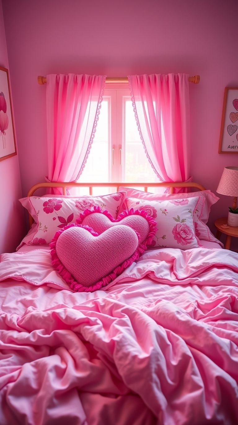 Your bed should be your favorite place in the house—and with a loving pink aesthetic, it’s easy to make it so. Soft blush tones, dreamy throws, and the fluffiest pillows will have you lounging in ultimate comfort.