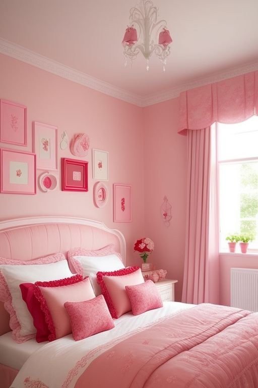 Turn your bed into a dreamy pink retreat where relaxation and love collide. With soft shades of pink, comfy throws, and delicate accents, your space will be your new favorite place to unwind.