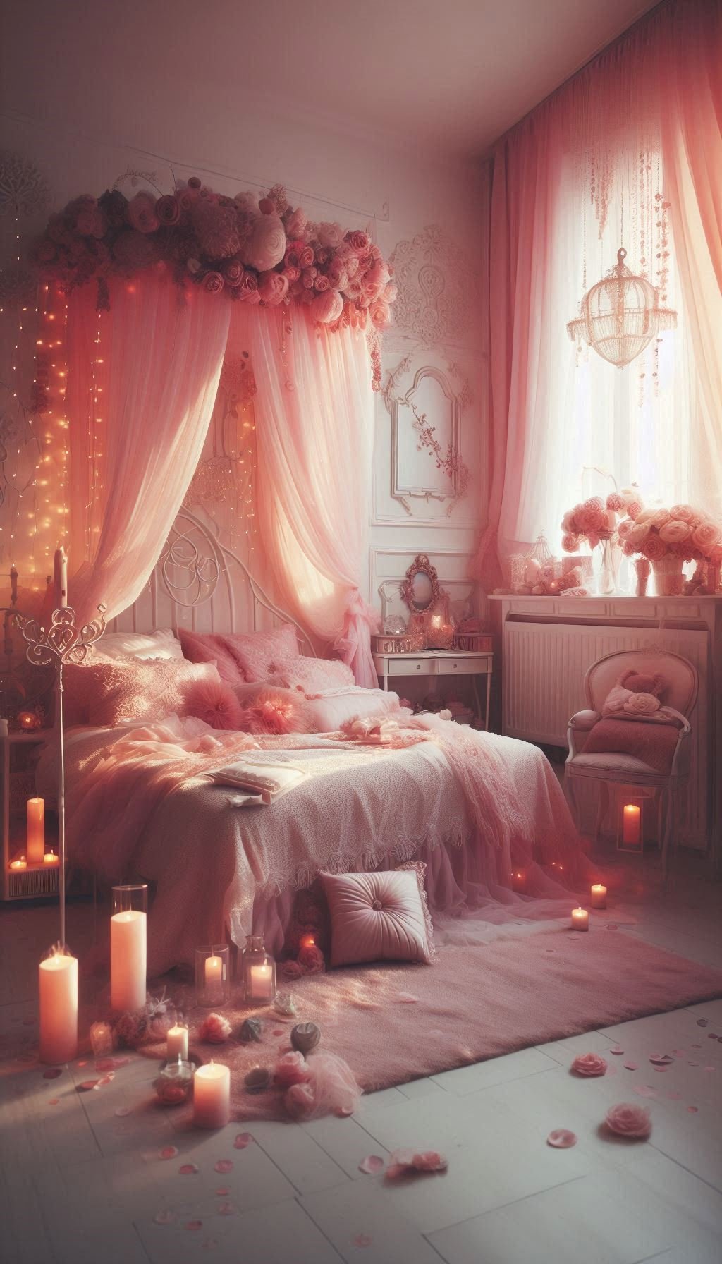 Wrap yourself in a loving pink aesthetic that turns your bed into a cozy retreat. Think pastel pink sheets, fluffy pillows, and throws that make every moment spent there feel extra special.